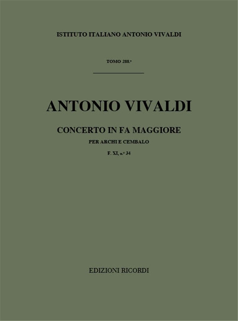 Concerti Per Archi E B.C.: In Fa Rv 138